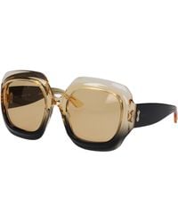 Gucci - Occhiali Da Sole Donna Acetato Nero/Giallo - Lyst