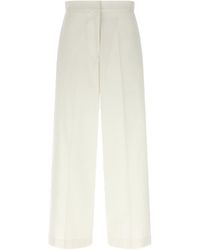 Fabiana Filippi - Wide Cotton Trousers Pantaloni Bianco-Donna - Lyst