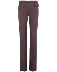 Sportmax - 'Banda' Slim Trousers With Asymmetric Belt - Lyst