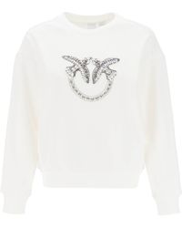 Pinko - Nelly Sweatshirt With Love Birds Embroidery - Lyst