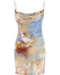 Balmain - Mini Slip -Kleid mit 'Sky' Druck - Lyst
