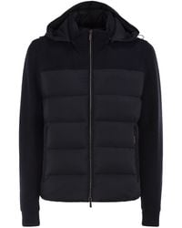 Moorer - Allori Lsm Hybrid Wool And Cashmere Bomber Jacket With Padded Panels - Lyst