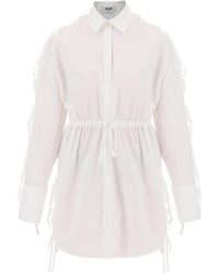MSGM - Mini Shirt -jurk Met Uitsnijdingen En Bogen - Lyst