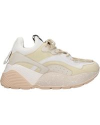 Stella McCartney - Beige Leather Chunky Sneakers - Lyst