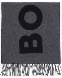 BOSS - Wool Scarf With Logo - Lyst