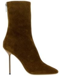 Paris Texas - Mud Suede Lidia Ankle Boots With 11 Cm Heel - Lyst
