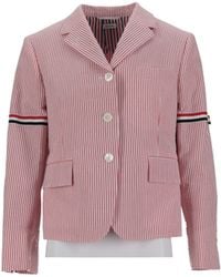 Thom Browne - High Break Sb Sportcoat W/ Rwb Gg Armbands - Lyst