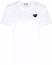 COMME DES GARÇONS PLAY - T-Shirt Met Hart-Patch En Lange Mouwen - Lyst