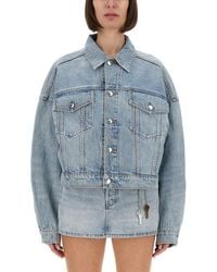 Alexander Wang - Boxy Fit Denim Trucker Jacket - Lyst