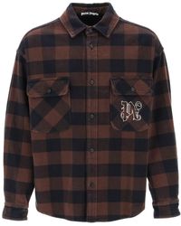 Palm Angels - Flannel Overshirt With Check Motif - Lyst