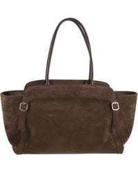 Santoni - Didi M Suede Shoulder Bag With Double Handle - Lyst