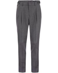 Peserico - Virgin Wool And Linen Blend Trousers - Lyst