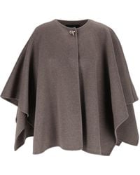 Fabiana Filippi - Falcon Draped Wool-Cashmere Blend Cape - Lyst