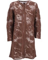 Kangra Cashmere - Duster Coat With Cornely Embroidery And Sequins Cotton Polyamide - Lyst