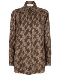 Fendi - Silk Shirt With Ff Motif - Lyst