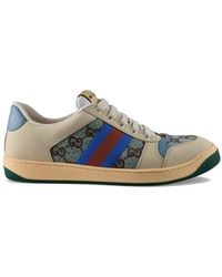 Gucci - Screener Sneaker With Crystals, , Gg Canvas - Lyst