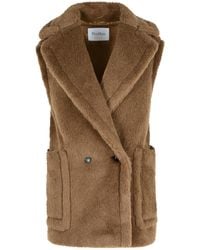 Max Mara - 'Bormida 1234' 'Teddy' Weste in Alpaka und brauner Wolle - Lyst