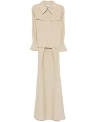 Self-Portrait - Twill Maxi Dress - Lyst