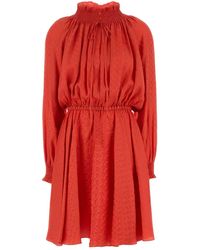 Fendi - Silk Jacquard Dress - Lyst