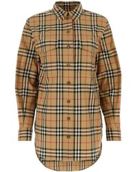 Burberry - Ladies Vintage Check Stretch Cotton Oversized Shirt, Brand Size 10 (Us - Lyst