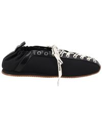 Ganni - Lace-Up Ballet Sneaker Flats - Lyst
