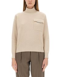 Brunello Cucinelli - Knitted Turtle Neck Sweater - Lyst