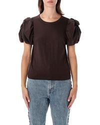 ROTATE BIRGER CHRISTENSEN - Rotate Puff-Sleeve Cotton T-Shirt - Lyst