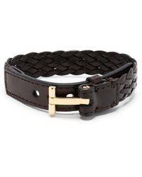 Tom Ford - Braided Leather T-Lock Bracelet - Lyst