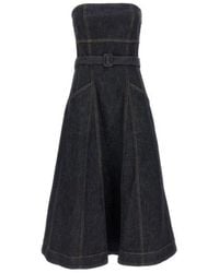Self-Portrait - Zelfportret Bandeau Midi -jurk - Lyst