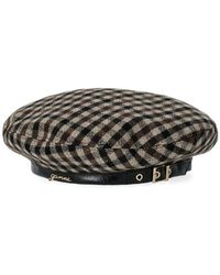 Ganni - Coffee Check Beret - Lyst