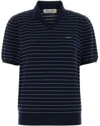 Miu Miu - Embroidered Cotton Polo Shirt - Lyst
