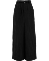 Sacai - Embroidered Wool Wide-Leg Pant - Lyst