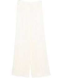 forte_forte - Shiny Anvers Satin High Waist Embroidered Pants - Lyst