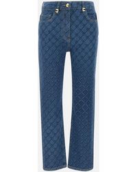 Elisabetta Franchi - Laser lozenges jeans slim fit bleu - Lyst