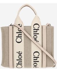 Chloé - Small Woody Linen Tote Bag - Lyst