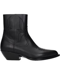 Celine - Stivaletti Leon Donna Pelle Nero - Lyst