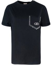 Liu Jo - T camiseta con strass nera - Lyst