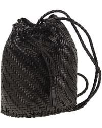 Dragon - Pompom Double Jump Bucket Bag With Woven Leather - Lyst