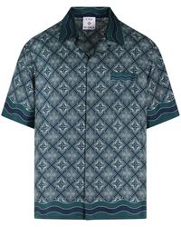 CASABLANCA - 'Radiating Monogram' Silk Shirt - Lyst