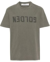 Golden Goose - Golden M's Regular T Shirt Distressed Cotton Jersey With Logo - Lyst