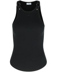 Courreges - Courreves schwarzes Baumwoll -Tank -Top - Lyst