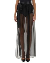 Dolce & Gabbana - Silk Chiffon Long Skirt - Lyst