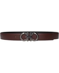 Ferragamo - Uomini Di S Cinture Di Pelle Marrone/Nero - Lyst