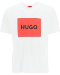 HUGO - Dulive T -shirt Met Logobox - Lyst