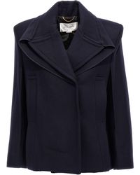 Victoria Beckham - Pointed Shoulder Trench E Impermeabili Blu - Lyst