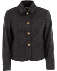 SAULINA - Aria Shirt -stijl Jasje In Wol En Kasjmier - Lyst