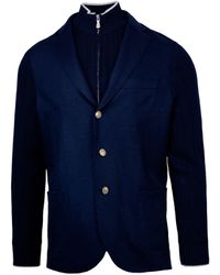 Eleventy - Giacca Con Bavaglio Blu - Lyst