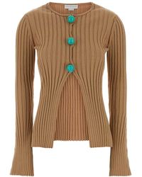 Stella McCartney - Camel Cotton Cardigan - Lyst