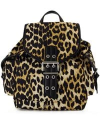 Ganni - Bucky Small Backpack Nylon Leopard - Lyst