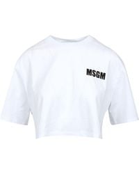 MSGM - T Shirts En Polos Wit - Lyst